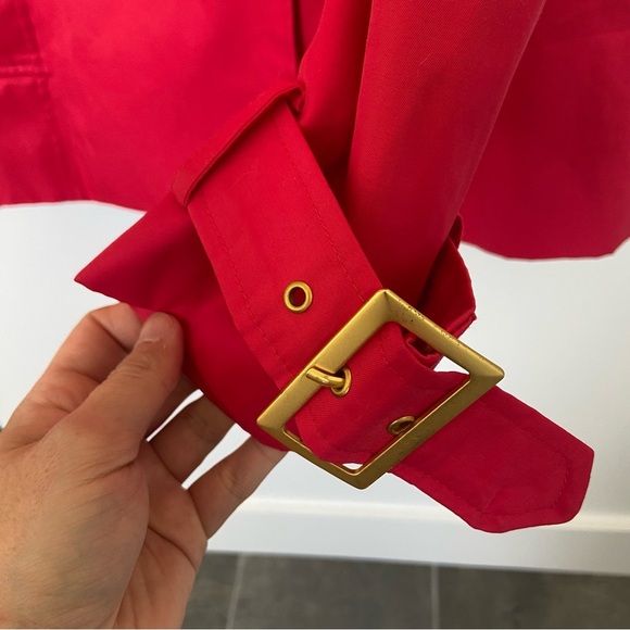 London Fog Red Short Trench Coat - Picture 7 of 16